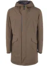 Herno Hooded Concealed-zip Fastening Jacket In Military Green