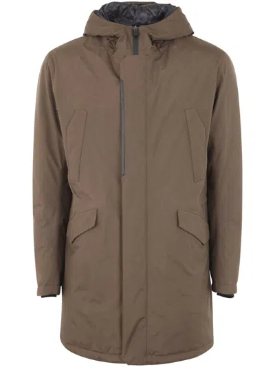 HERNO LONG SLEEVED ZIP-UP HOODED PARKA