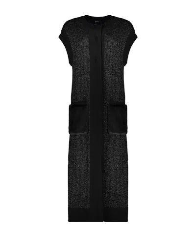 HERNO LONG SLEEVELESS CARDIGAN