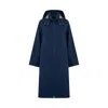 Herno Blue Polyester Coat In Blue