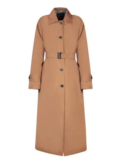 Herno Long Trench Coat In Waterproof Goretex Fabric In Neutrals