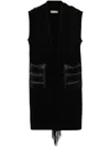 Herno Fringed Gilet In Black  