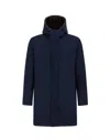 Herno Long Water-repellent Parka With Faux Fur Hood In Blue