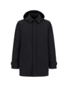 Herno Long Water-repellent Parka With Modern Proportions In Black