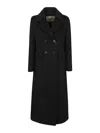 Herno Wool Coat With Pointed Lapels And Pockets In Black
