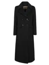 Herno Wool Coat With Pointed Lapels And Pockets In Nero