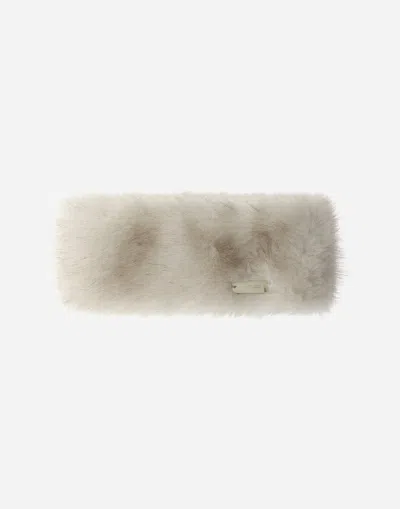 Herno Long-hair Faux Fur Hat In Milk White