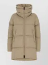 Herno Longline Puffer Jacket High Collar In Neutral