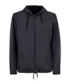 Herno Men Technical Windbreaker With Adjustable Hood In Blue