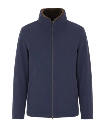 Herno Long-sleeve Casual Jacket In Blue