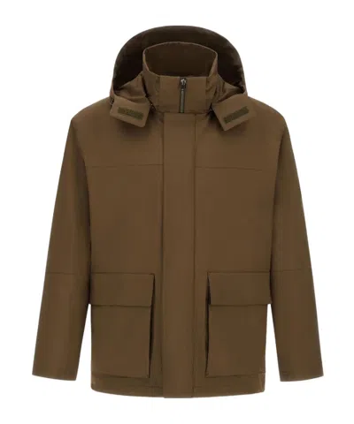 HERNO FLAP-POCKET HOODED JACKET
