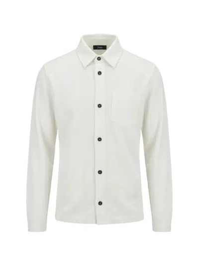 Herno Long-sleeve Cotton Shirt In White
