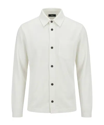 Herno Long-sleeve Cotton Shirt In White