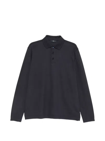 Herno Long-sleeve Polo Shirt In Gray