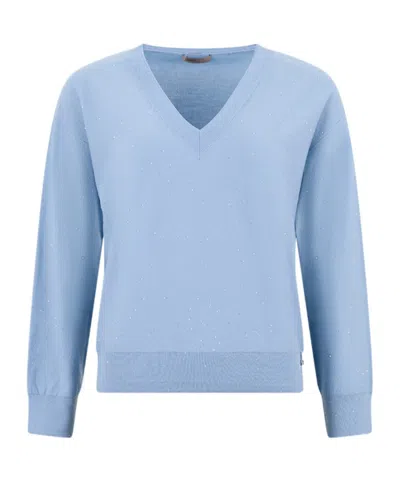 Herno Long-sleeve V-neck Sweater In Blue