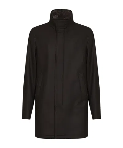 Herno Long-sleeve Zippered Cotton-padded Jacket In Black