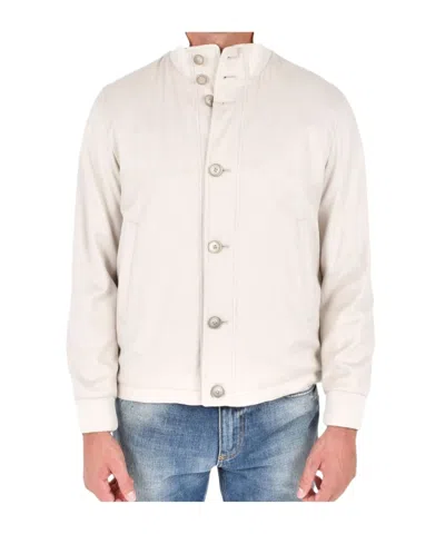 Herno Long-sleeved Bomber Jacket In White