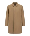 Herno Long-sleeved Buttoned Raincoat In Brown