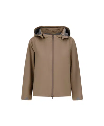 Herno Long-sleeved Casual Jacket In Brown