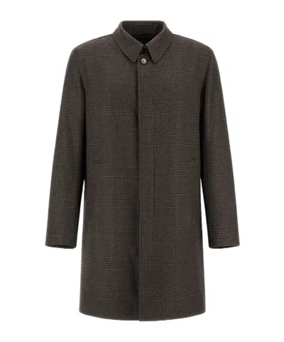 Herno Long-sleeved Coat In Black