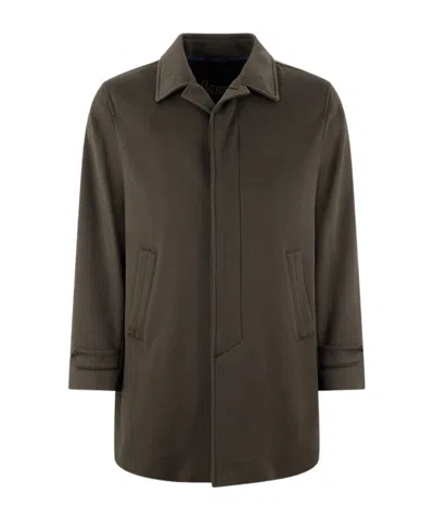 Herno Long-sleeved Coat In Brown