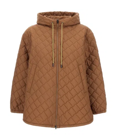 Herno Long-sleeved Cotton-padded Jacket In Brown