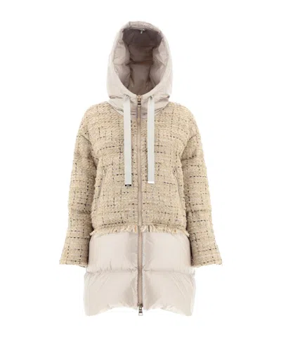Herno Long-sleeved Cotton-padded Jacket In Neutral