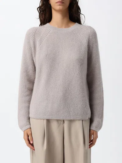 Herno Long-sleeved Crewneck Jumper In A Mohair And Wool Blend In Gray