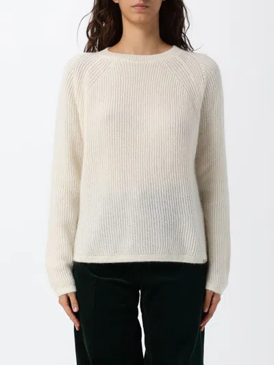 Herno Long-sleeved Crewneck Jumper In A Mohair And Wool Blend In Neutral