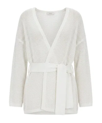 Herno Long-sleeved Crocheted Cardigan In Multi