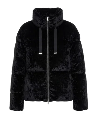 Herno Long-sleeved Down Jacket In Black