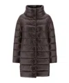 Herno Long-sleeved Down Jacket In Brown