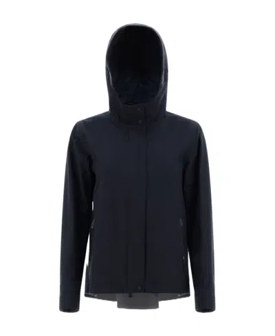 Herno Long-sleeved Hooded Jacket In Blue