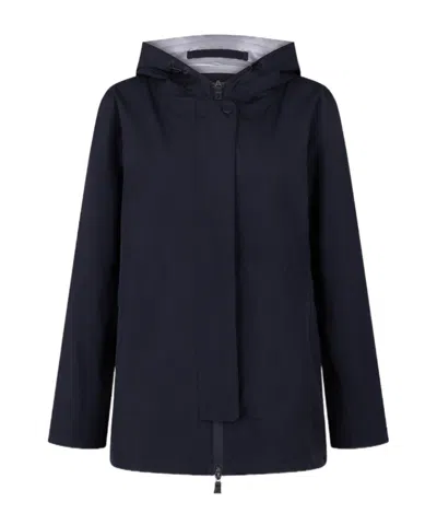 Herno Long-sleeved Hooded Jacket In Black