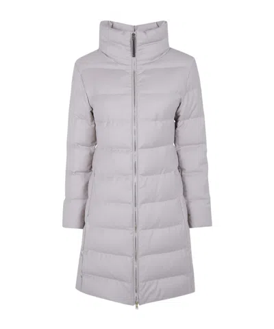 Herno Long-sleeved Padded Jacket In Silver