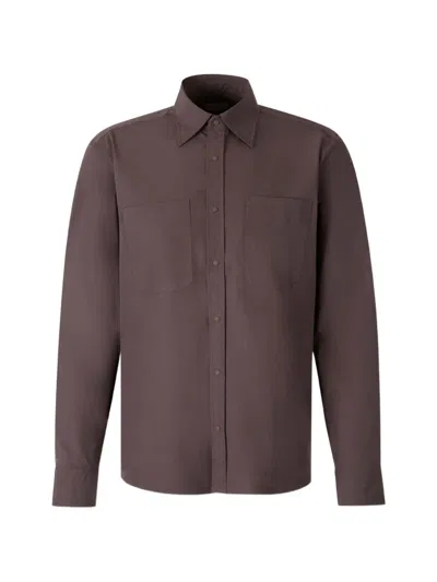 Herno Long-sleeved Shirt In Brown