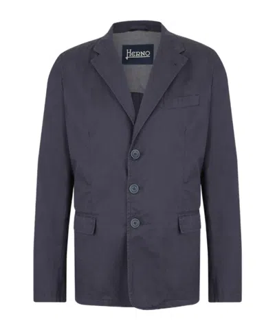 Herno Long-sleeved Suit Jacket In Black