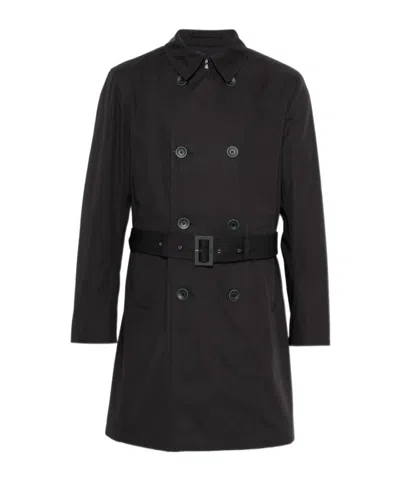 Herno Double-breasted Trench Coat In Multi