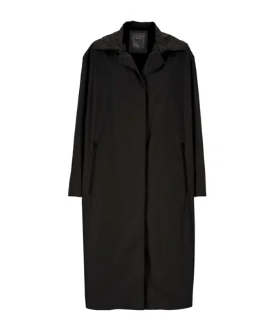 Herno Long-sleeved Trench Coat In Black