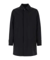 Herno Polyester Raincoat Back Vent Cuffed Sleeves Pockets In Black