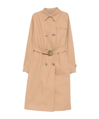 Herno Long-sleeved Trench Coat In Brown