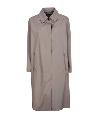 Herno Long-sleeved Trench Coat In Gray