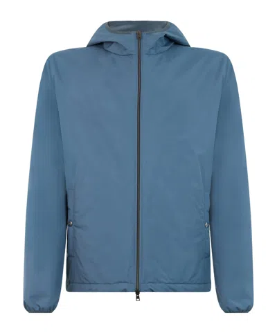 Herno Long-sleeved Zippered Padded Jacket In Blue