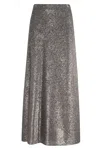 Herno Maxi Skirt With All-over Sequins In Gray