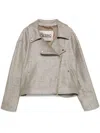 Herno Biker-style Jacket Jackets Brown In Gold