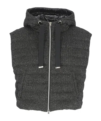 Herno Lurex-detailed Gilet In Black