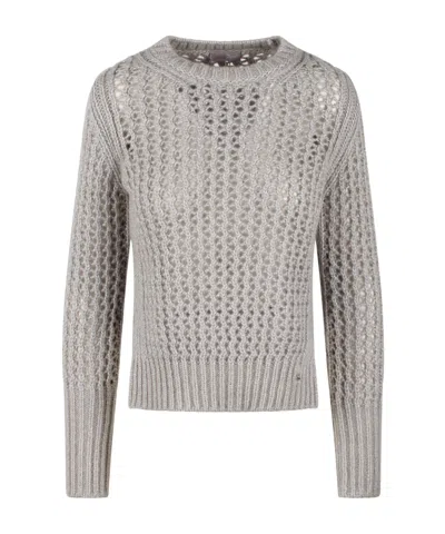 HERNO LUREX OPEN-KNIT JUMPER