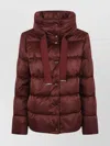 Herno High-neck Drawstring Padded Jacket In Burgundy