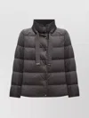 Herno Luxe Satin Padded Jacket With High Collar In Gray