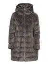 Herno Ashape Fur Grey Down Jacket In Grey